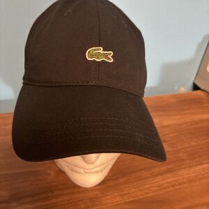 Lacoste Unisex Cotton Cap Black Inner Sweatband Adjustable Hat Baseball Trucker